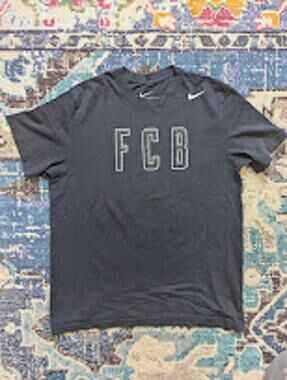 Nike FC Barcelona FCB T-Shirt Men's XL Slim Fit Black Soccer Tee 656528-010